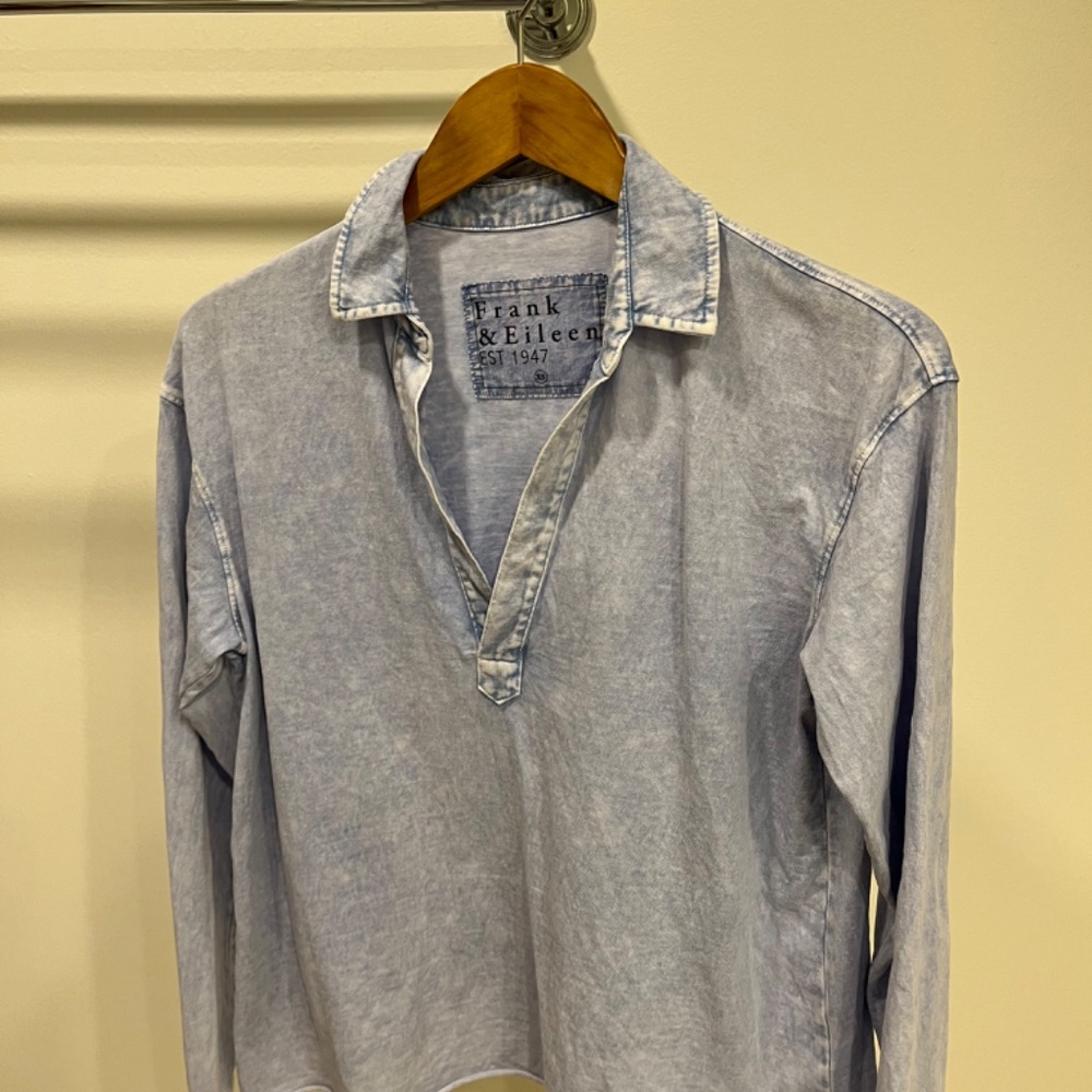 Frank &Eileen Popover Henley - Denim Blue XS